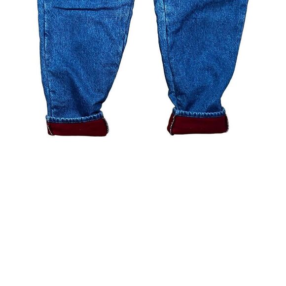 LL bean womans size 14 red fleece lined insulateddenim jeans warm cozy winter - Picture 3 of 6
